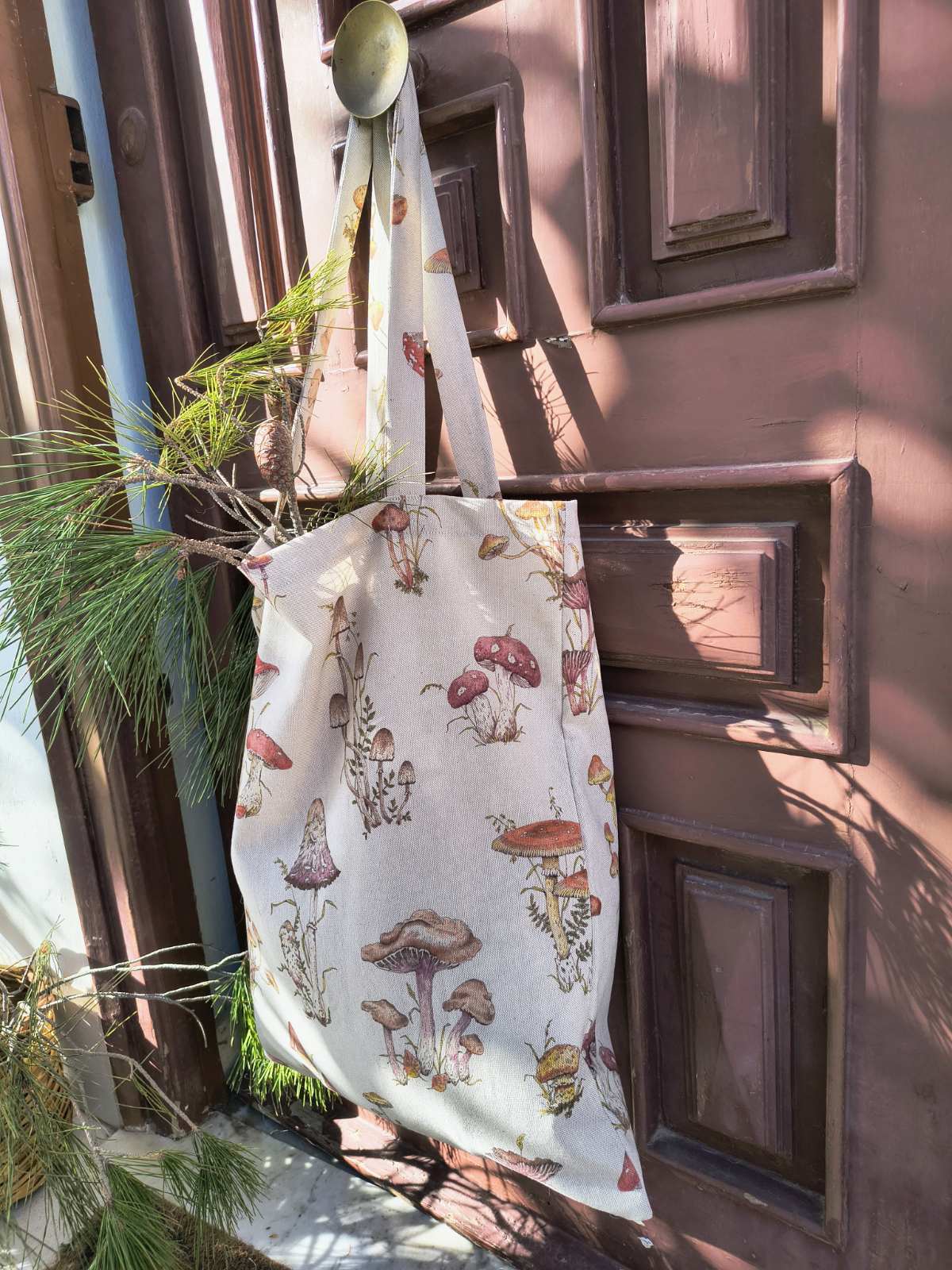 Mushroom Foraging Tote Bag – Sturdy Forest Gathering Shopper, Reusable and Handmade