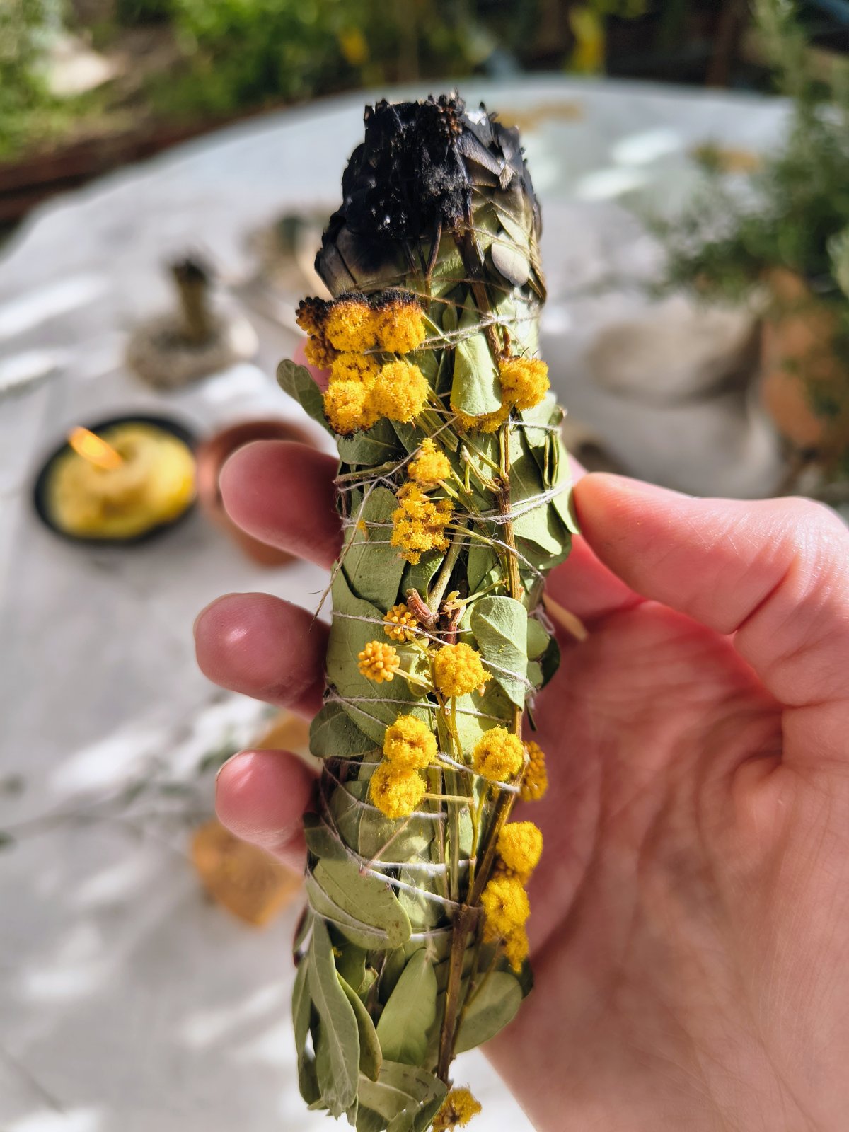 Tied Mastic Incense Bundle – Pistacia lentiscus Smudge Stick, Mediterranean Herbal Smoke for Natural Rituals