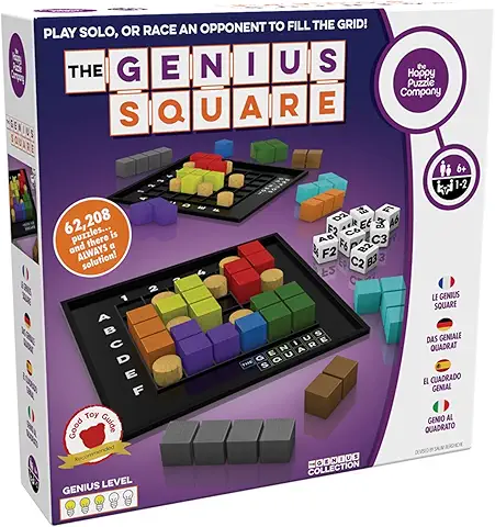 The Genius Square – Game of the Year Award Winner! 60000+ Solutions STEM Puzzle Game! Roll the Dice & Race