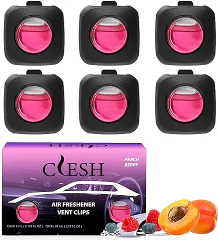 Car Air Fresheners, Peach Berry, 6-Pack, 4ml Each, Car Air Freshener vent clips,