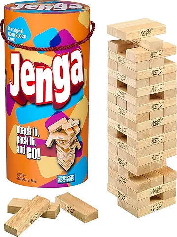 Hasbro Gaming Jenga Wooden Blocks Stacking Tumbling Tower Game | Party Games for Kids & Families | Easter Bask