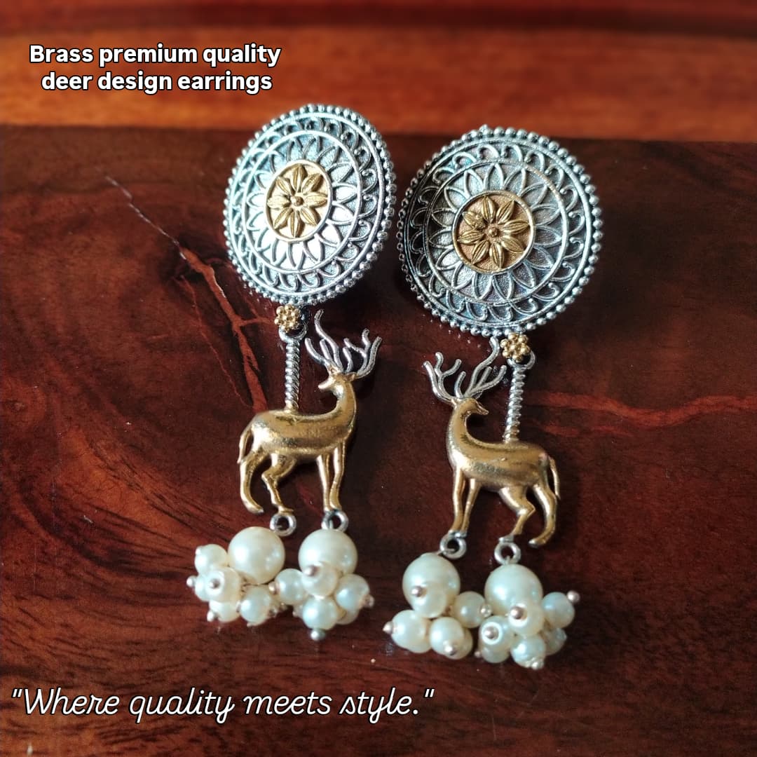 Stylish Deer Design Brass Coated