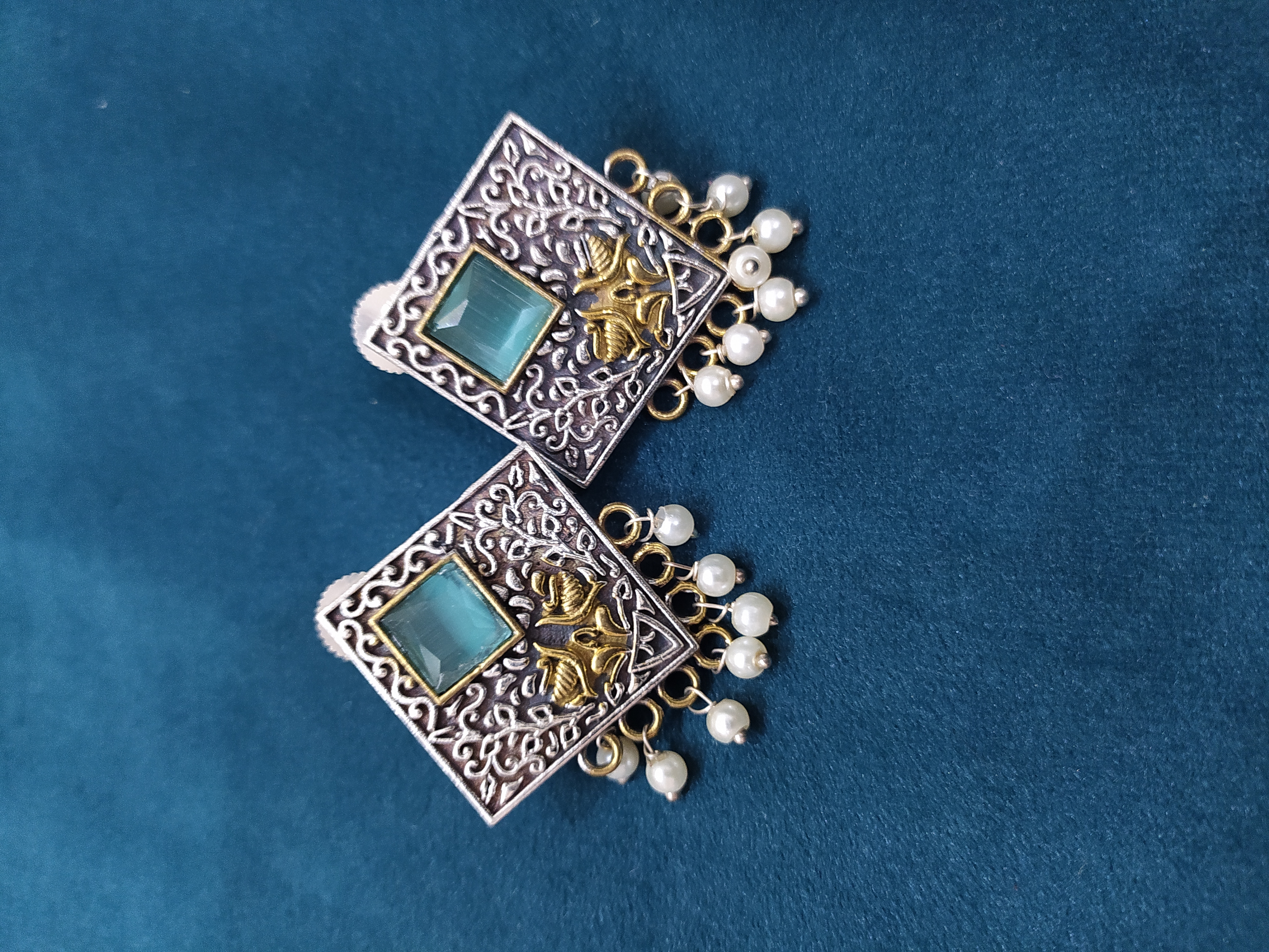 Elegant Brass-Coated Earrings