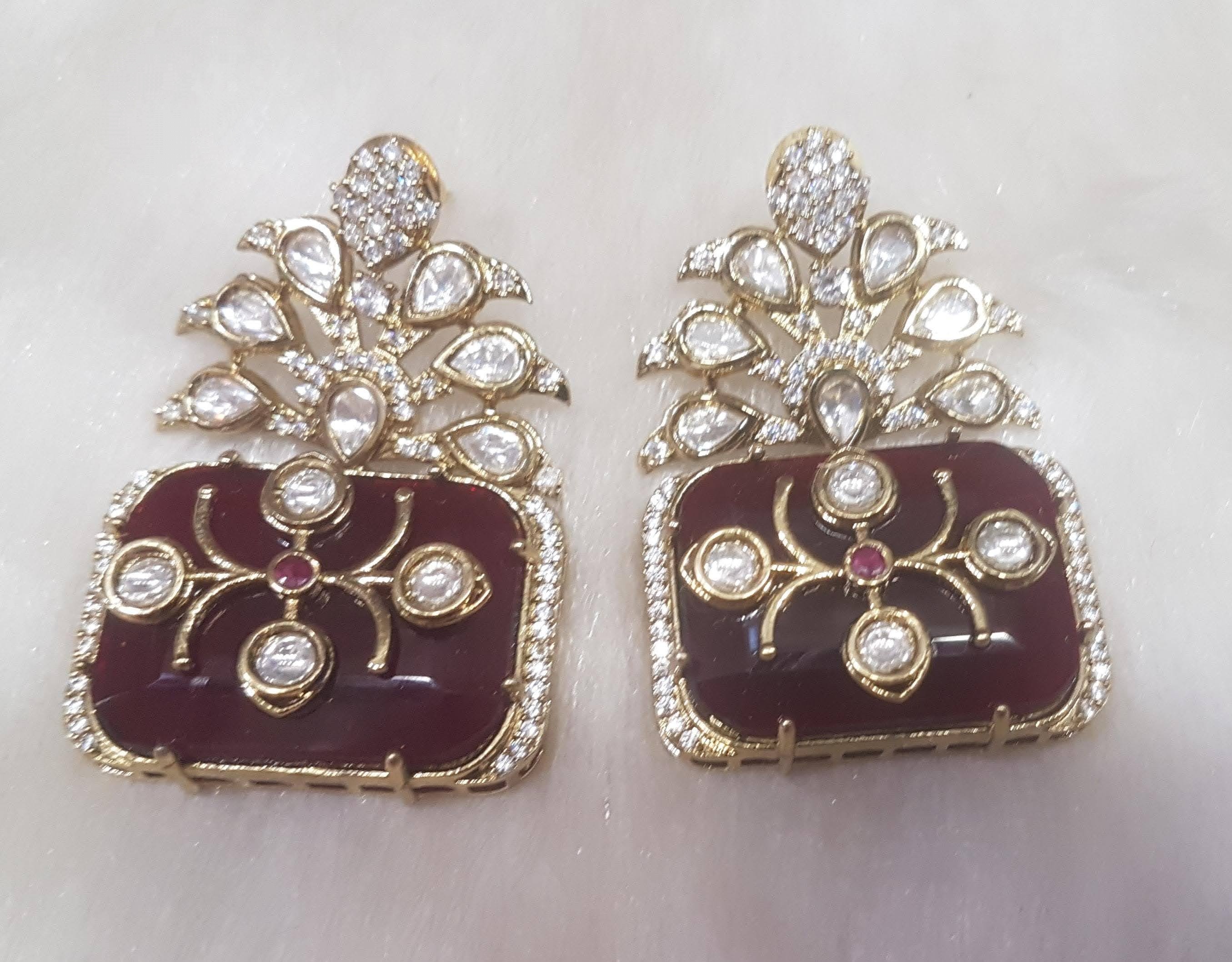 Elegant Redstone Earrings