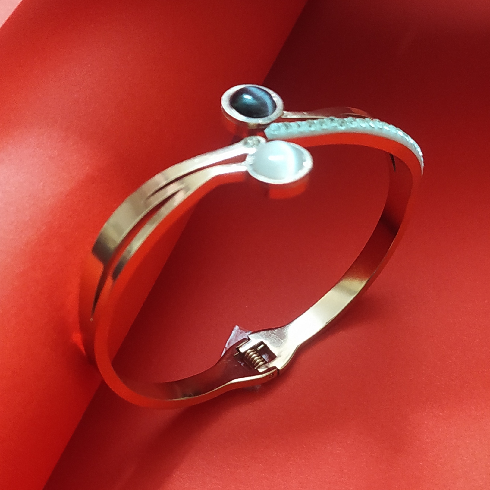 Elegant Dual Stone Anti- Tarnish Bracelet