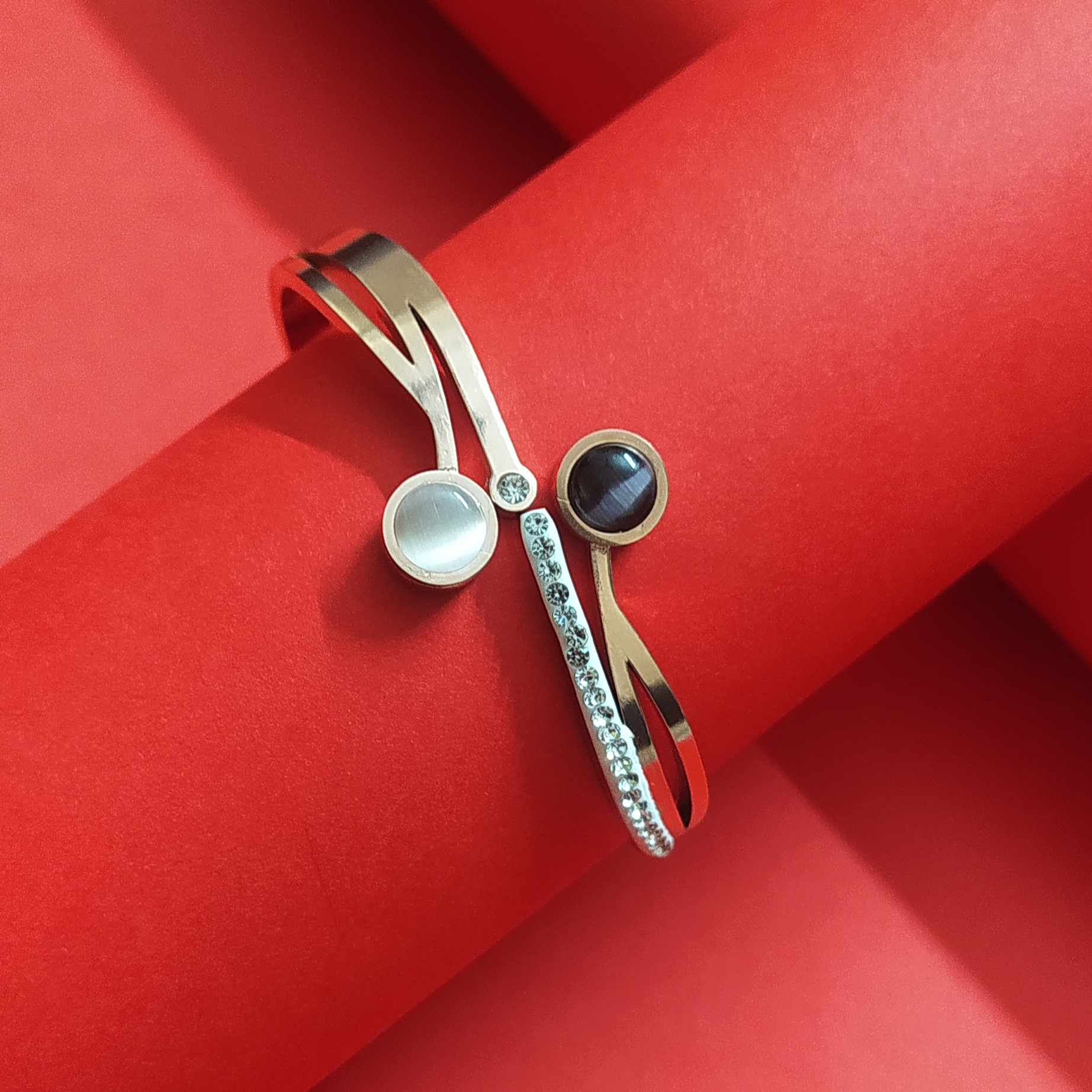 Elegant Dual Stone Anti- Tarnish Bracelet