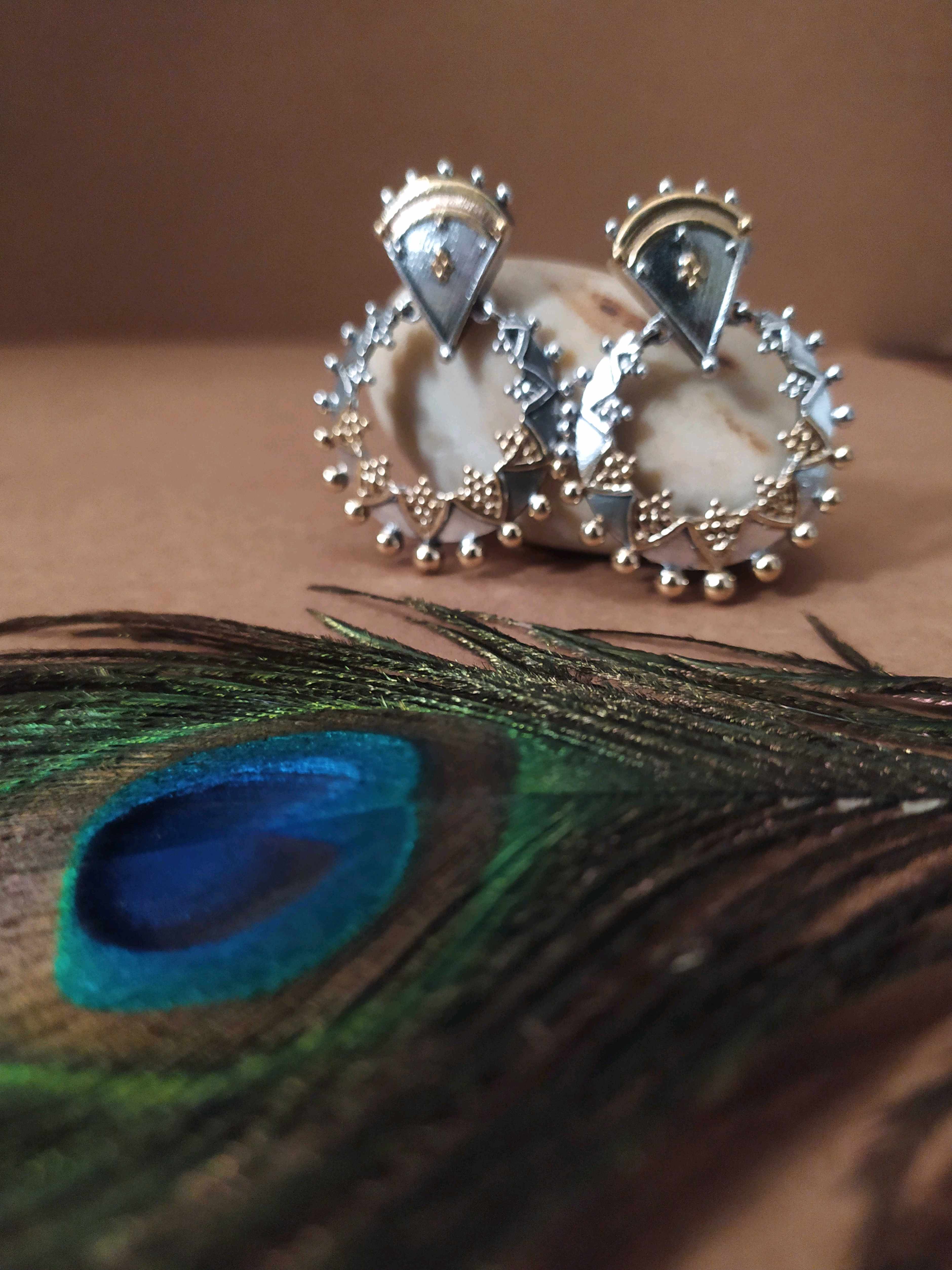 Gold and Silver Hooped Earrings