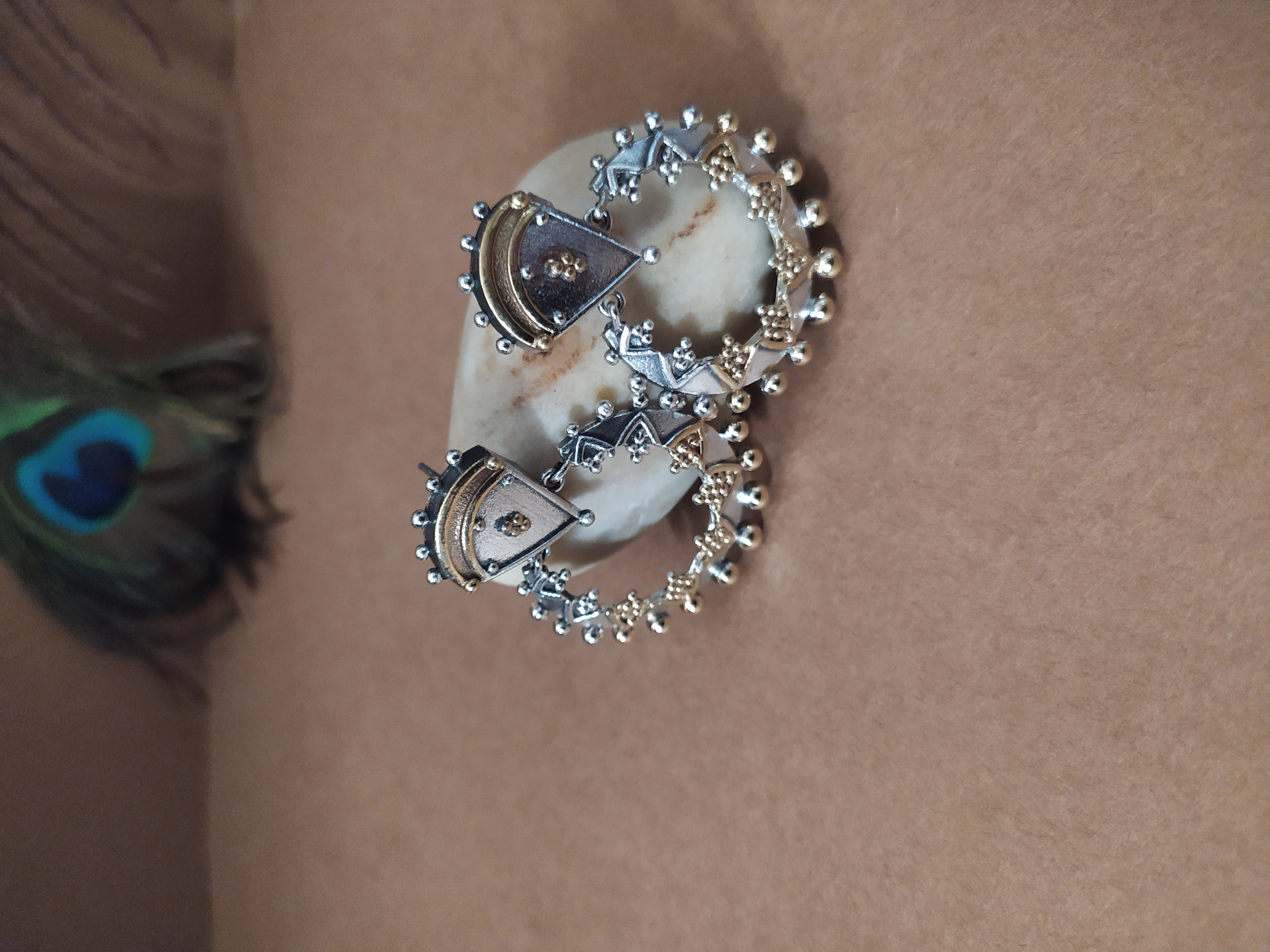 Gold and Silver Hooped Earrings