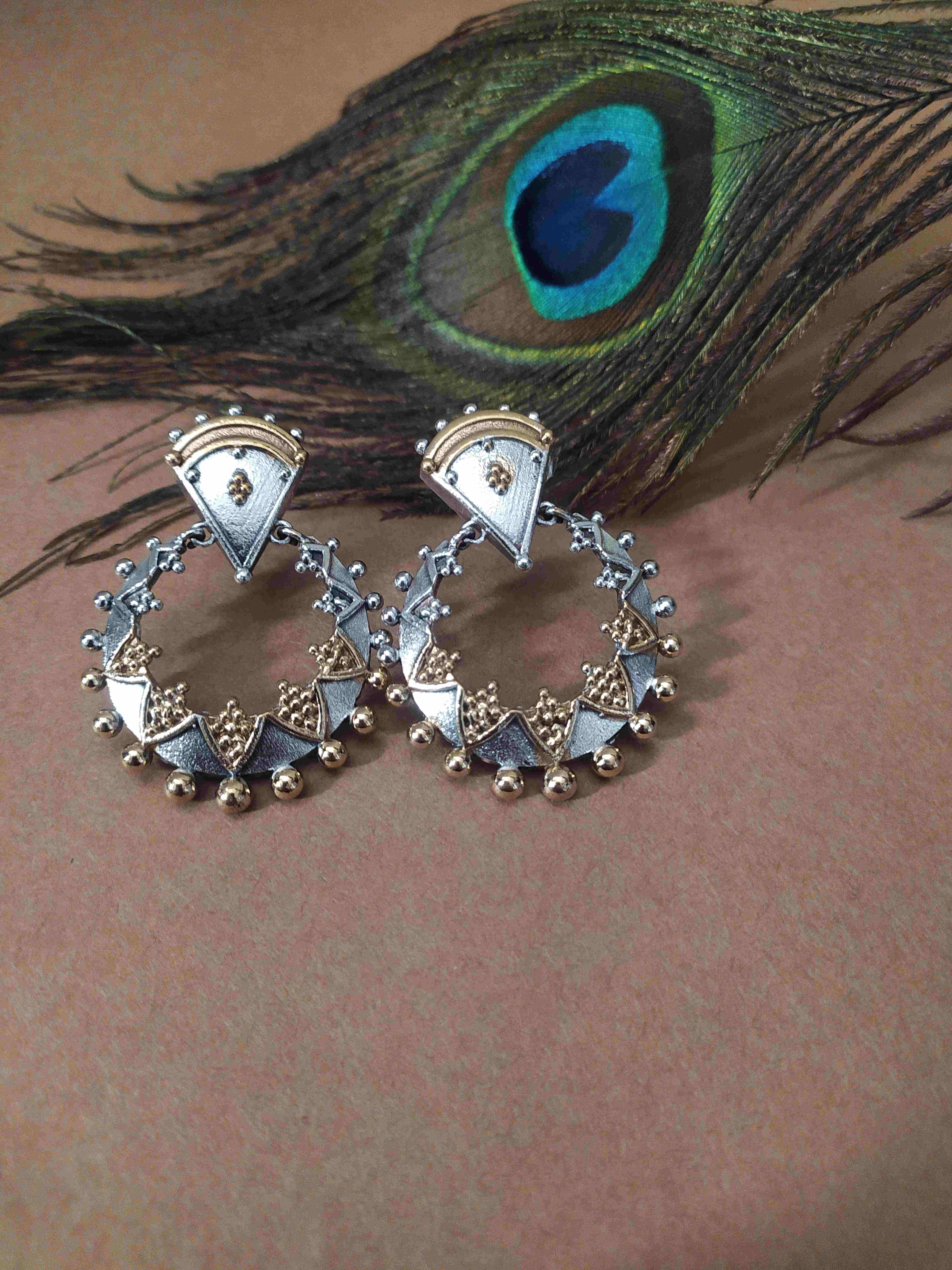 Gold and Silver Hooped Earrings