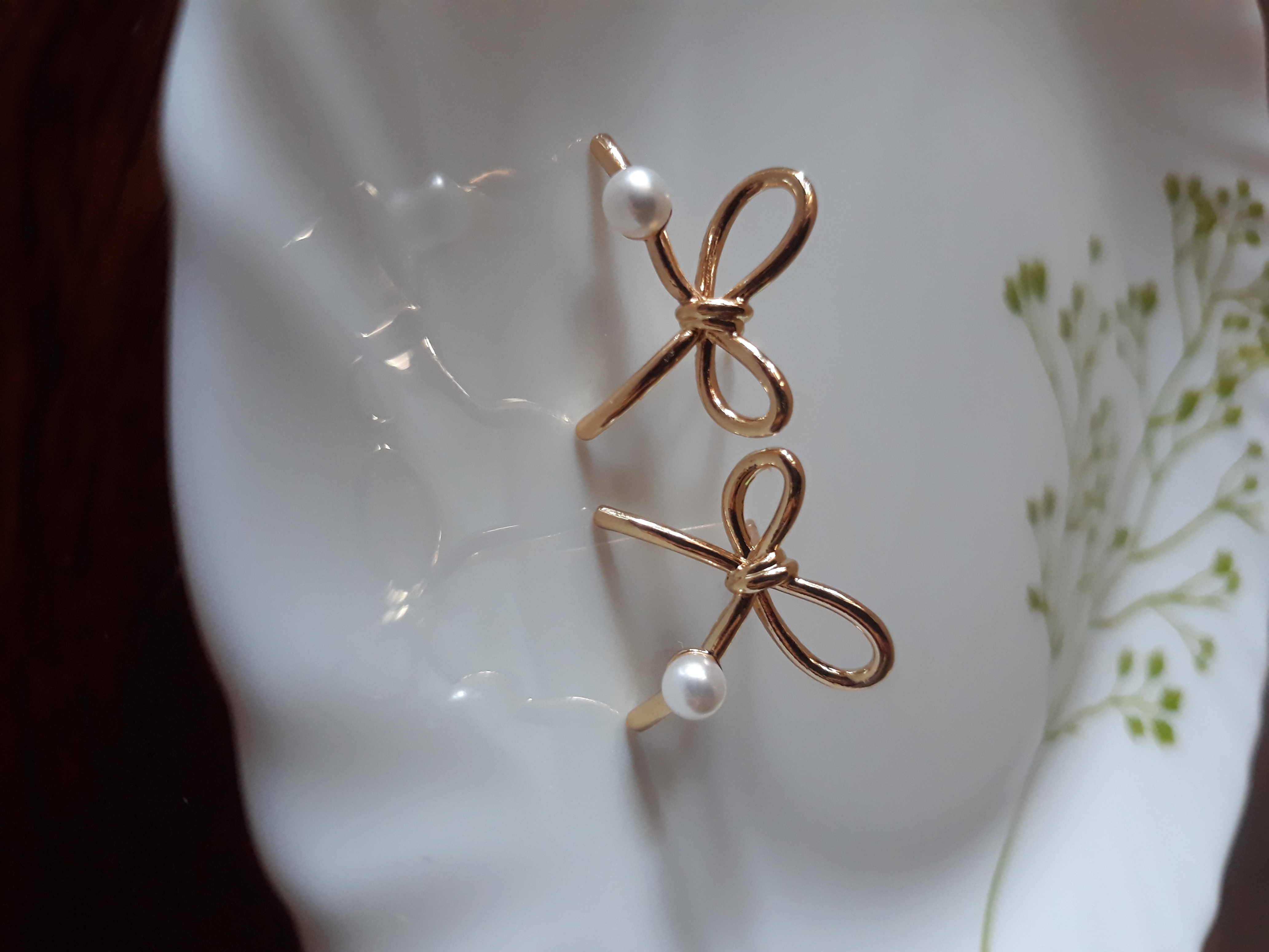 Elegant Bow Pearl Stud Earrings (Anti-Tarnish Finish) For Girls