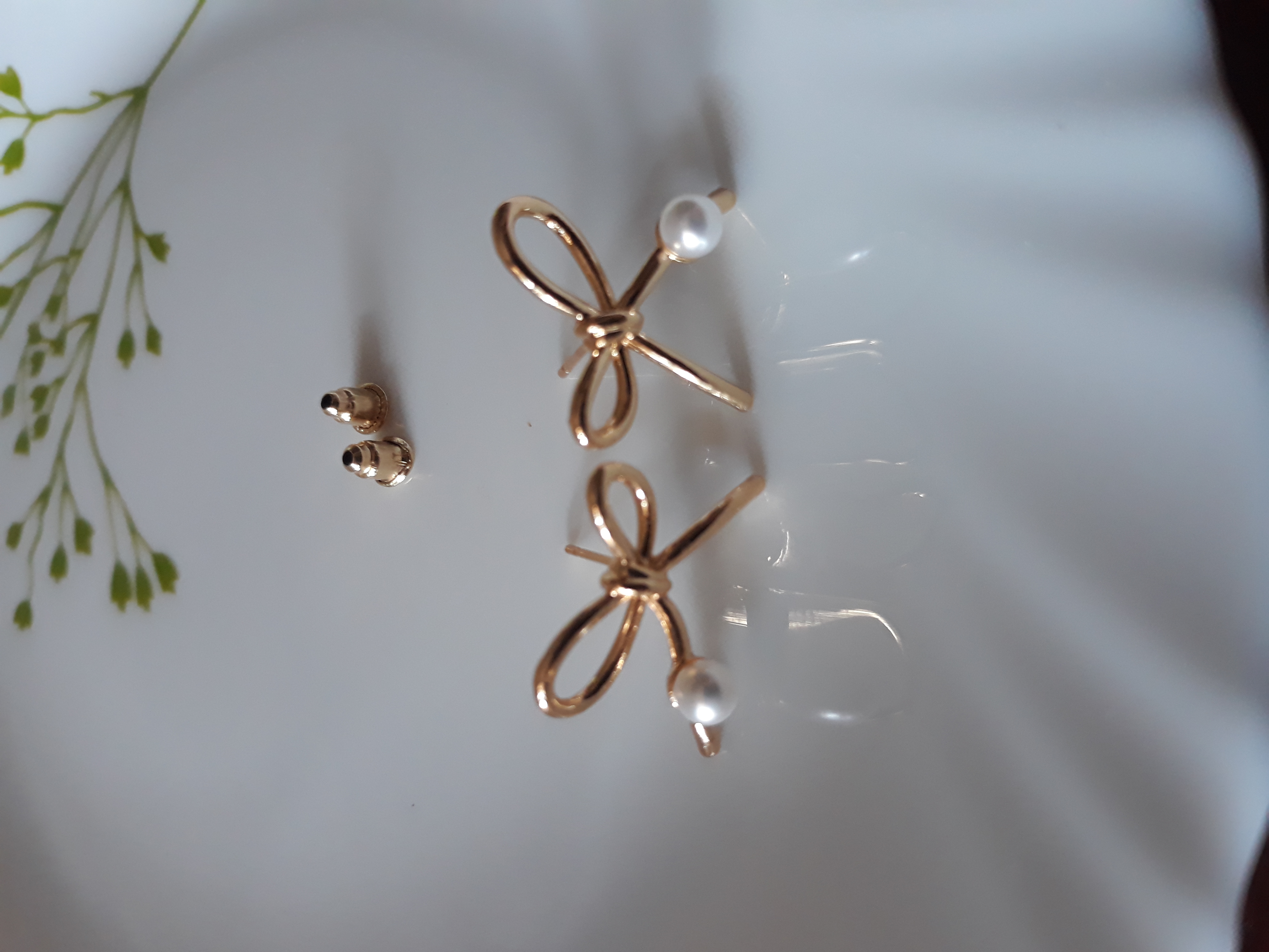 Elegant Bow Pearl Stud Earrings (Anti-Tarnish Finish) For Girls