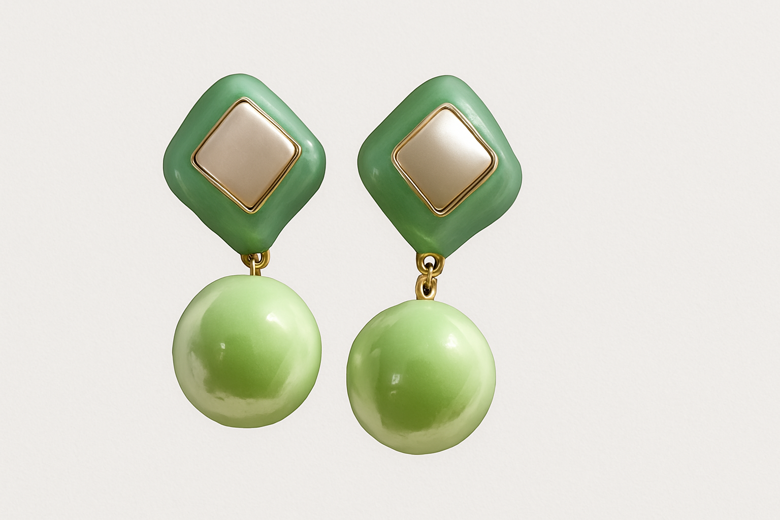Elegant and Green Drop Earrings