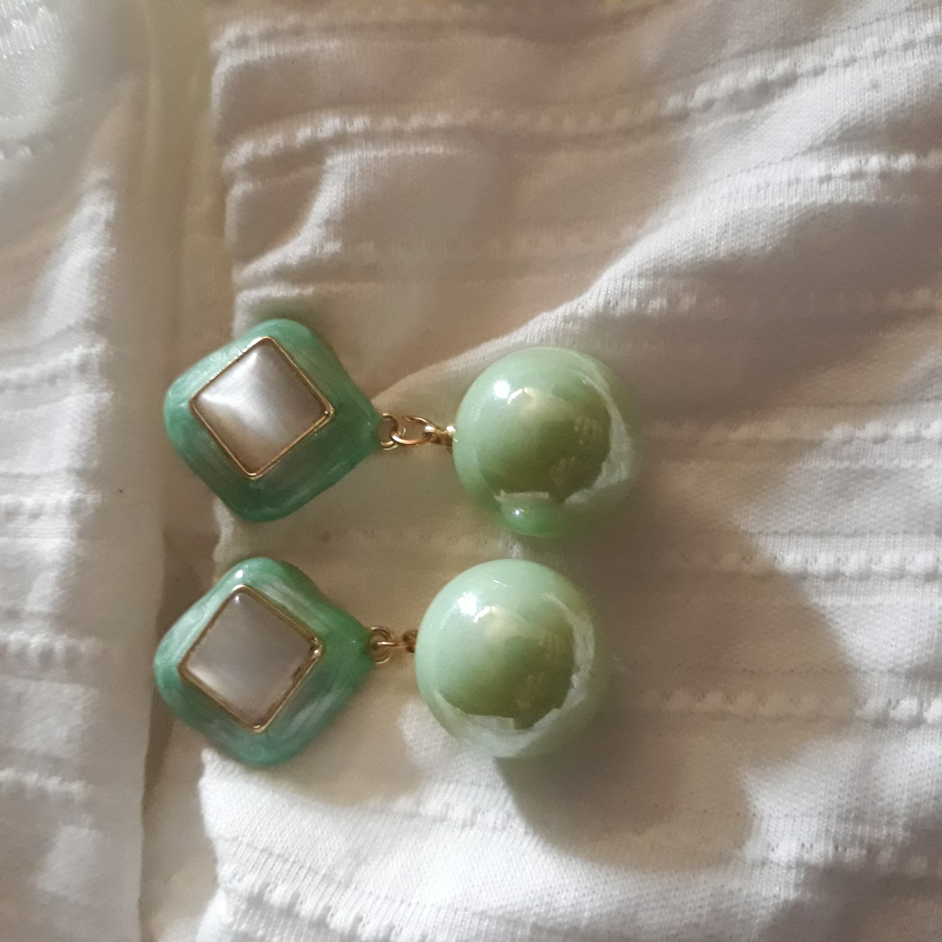 Elegant and Green Drop Earrings