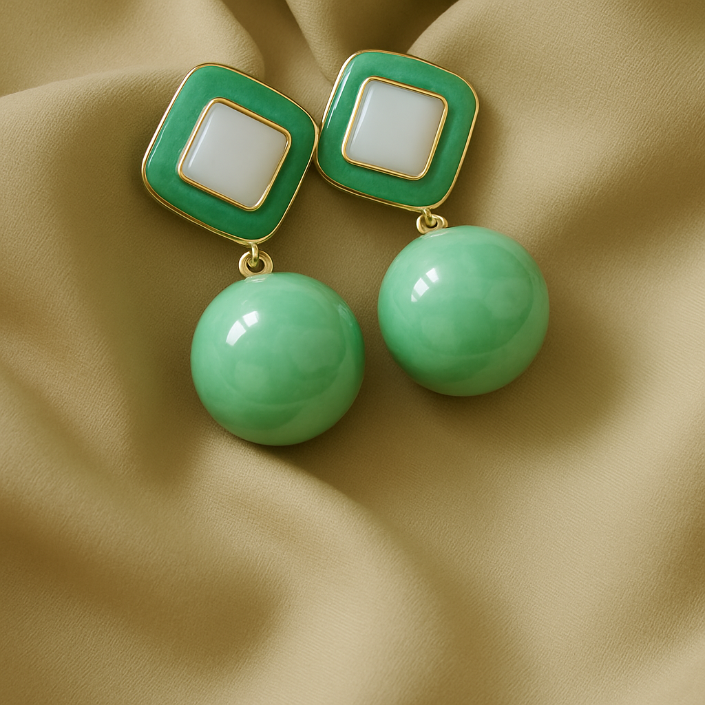 Elegant and Green Drop Earrings