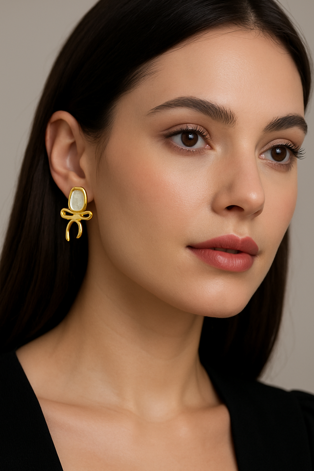 Golden colour Bow-Shaped Earrings