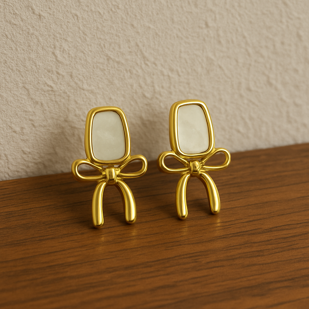 Golden colour Bow-Shaped Earrings