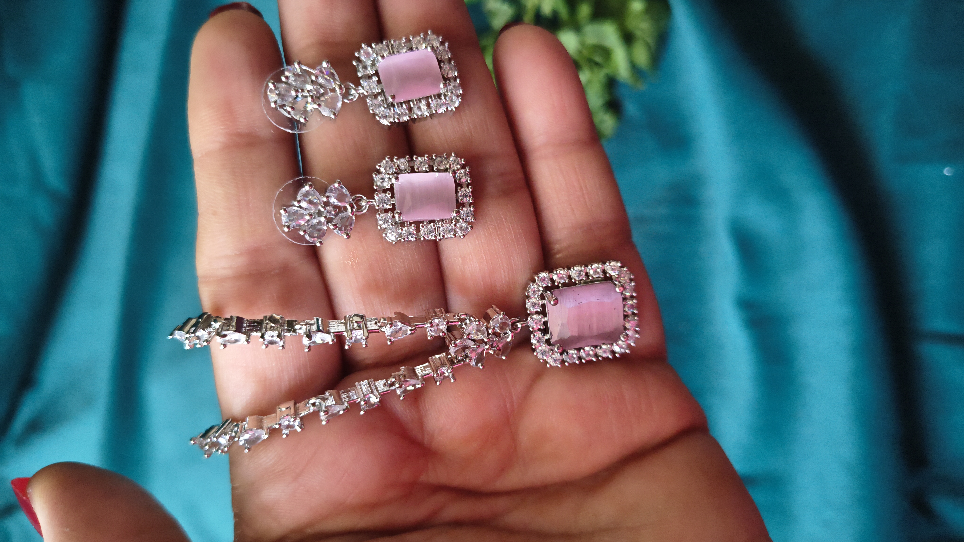 Pink AD Jewelry Set