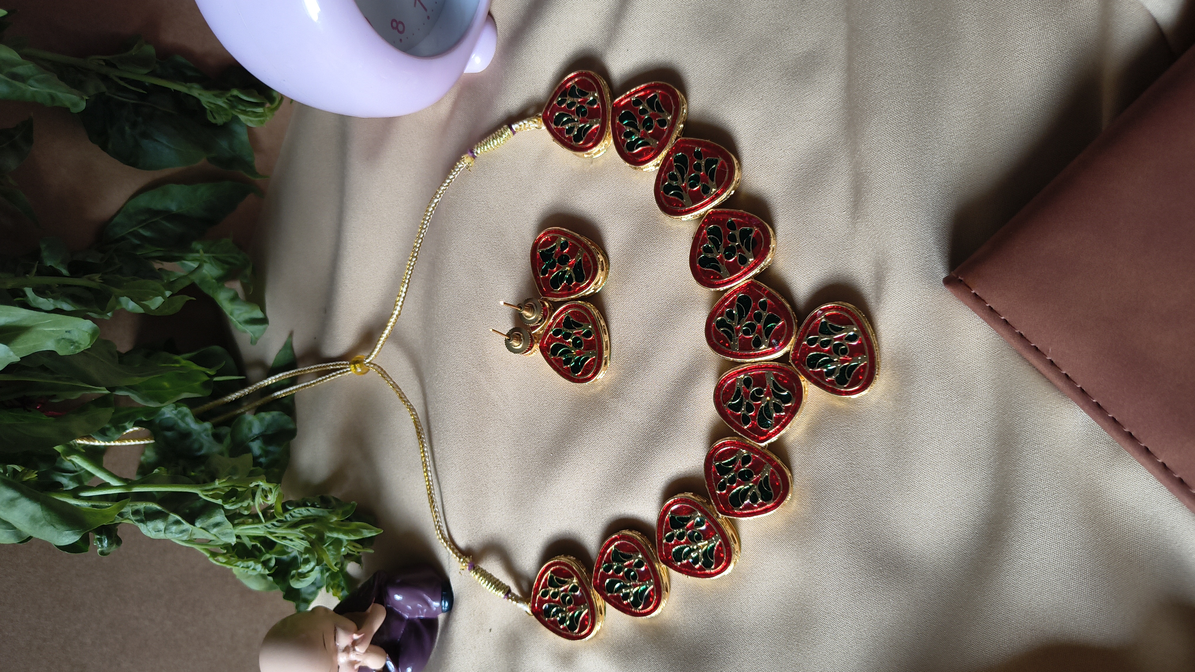 Handcrafted Pink Gemstone Necklace Set