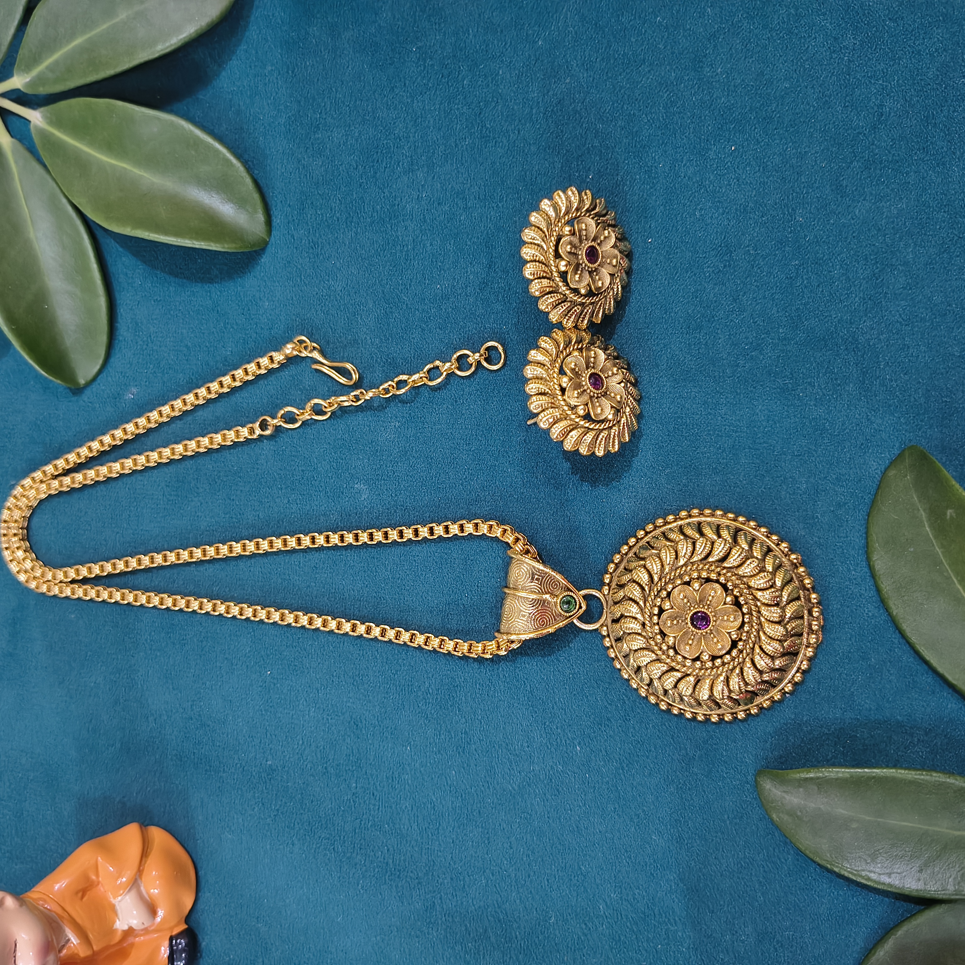 Antique brass coated Necklace Set