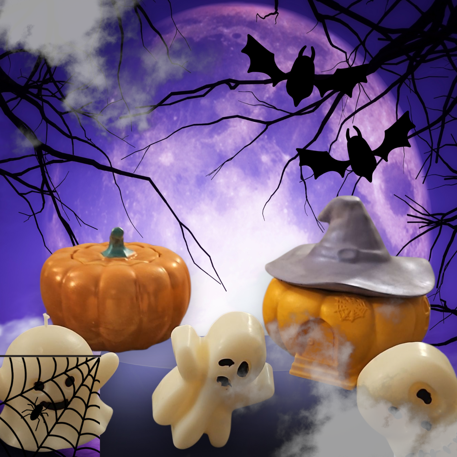 Ensemble bougies et fondants d'Halloween
