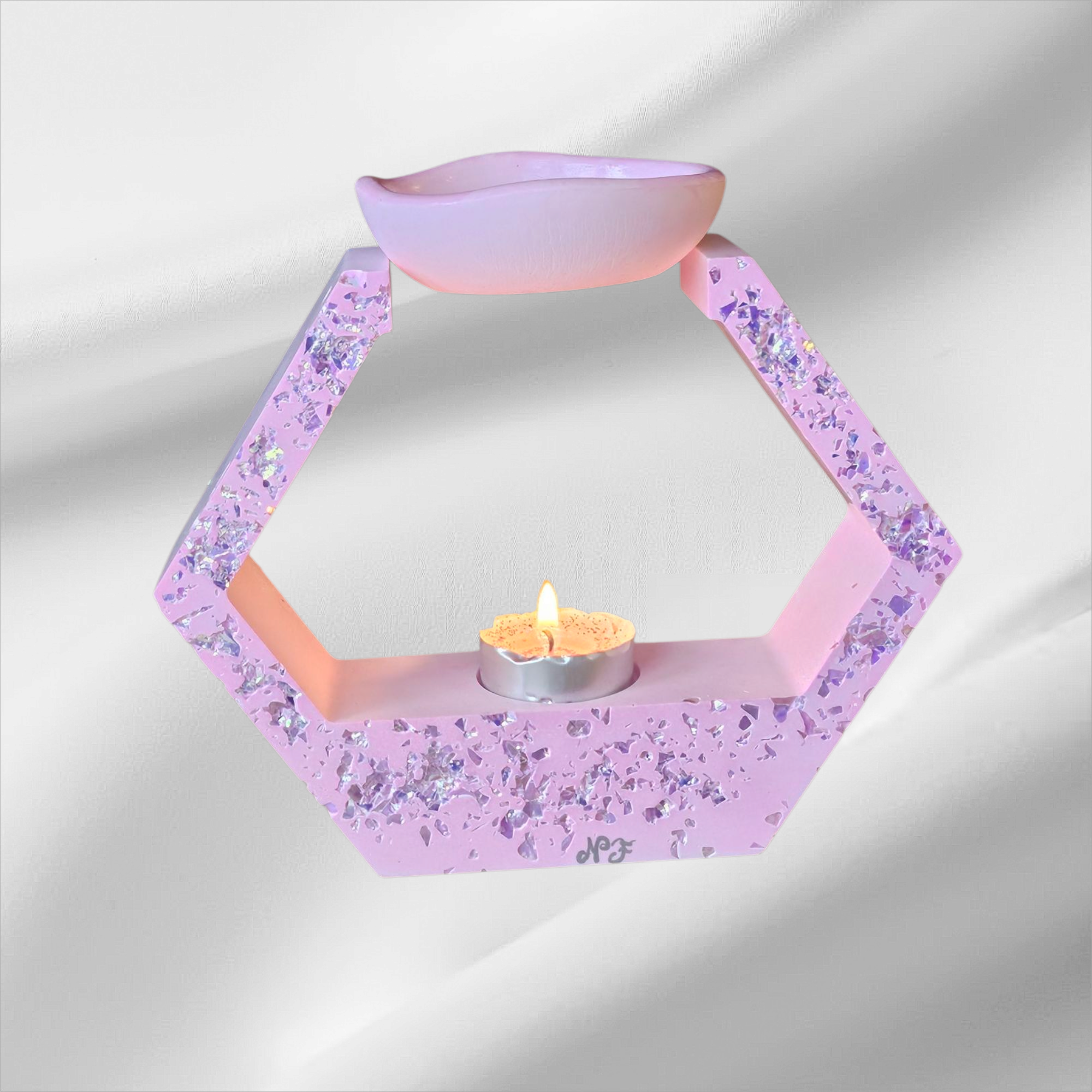 Brûle-parfum décoratif hexagonal