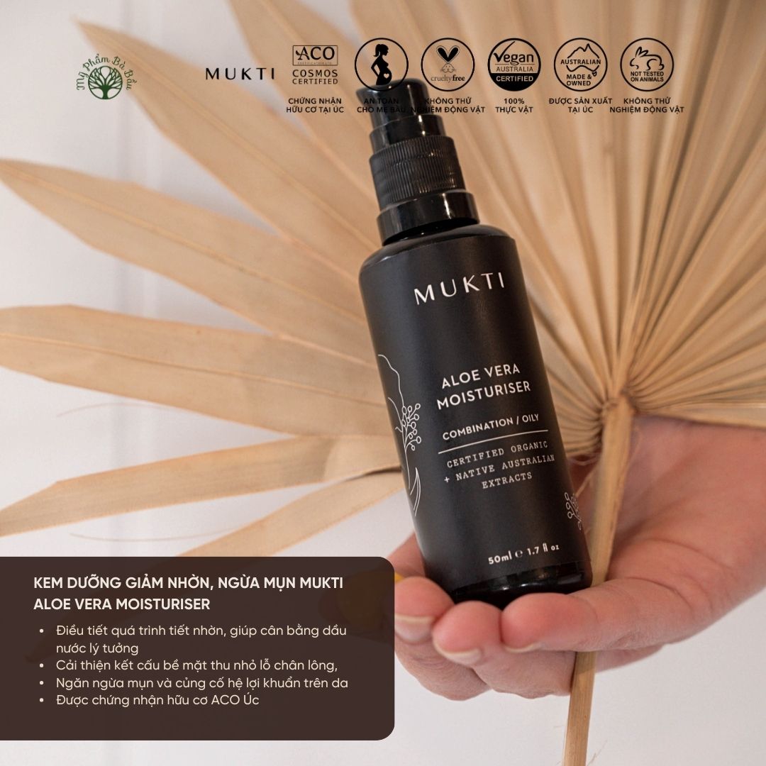 Kem Dưỡng Cân Bằng Ẩm Kiểm Soát Dầu Mukti Aloe Vera Moisturiser 50Ml
