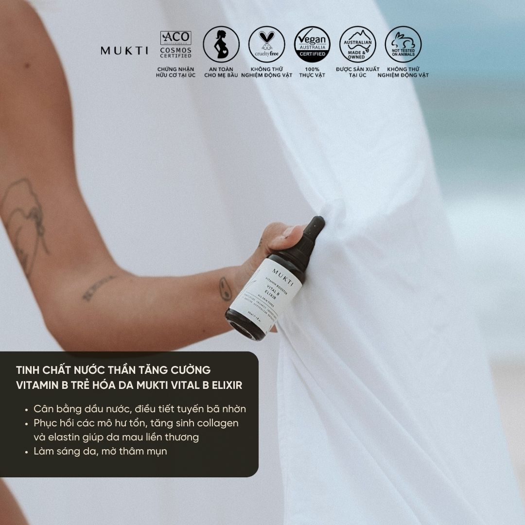 Tinh Chất Nước Thần Tăng Cường Vitamin B Trẻ Hóa Da Mukti Vital B Elixir 30Ml