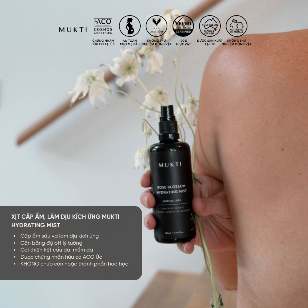 Tinh Chất Xịt Dưỡng Ẩm Hoa Hồng Mukti Rose Blossom Hydrating Mist 100Ml