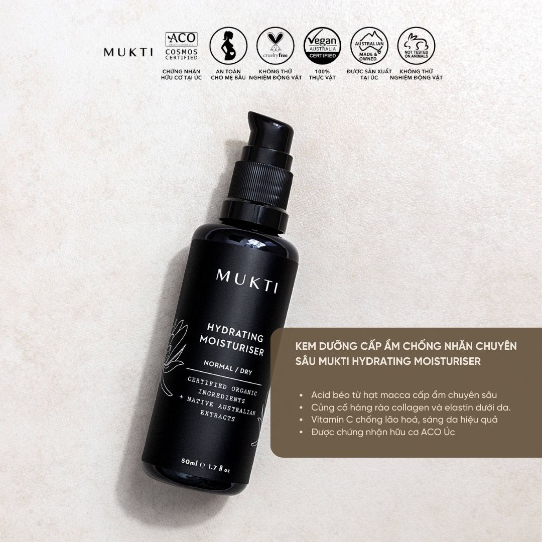Kem Dưỡng Cấp Ẩm Chống Nhăn Chuyên Sâu Mukti Hydrating Moisturiser 50Ml
