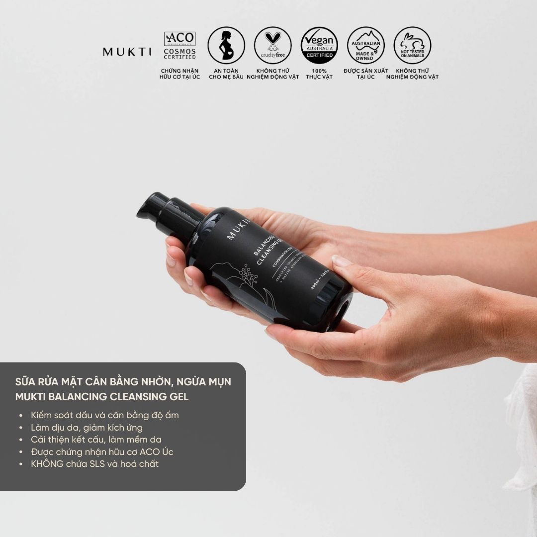 Sữa Rửa Mặt Cân Bằng Ngừa Và Trị Mụn Mukti Balancing Cleansing Gel 200Ml