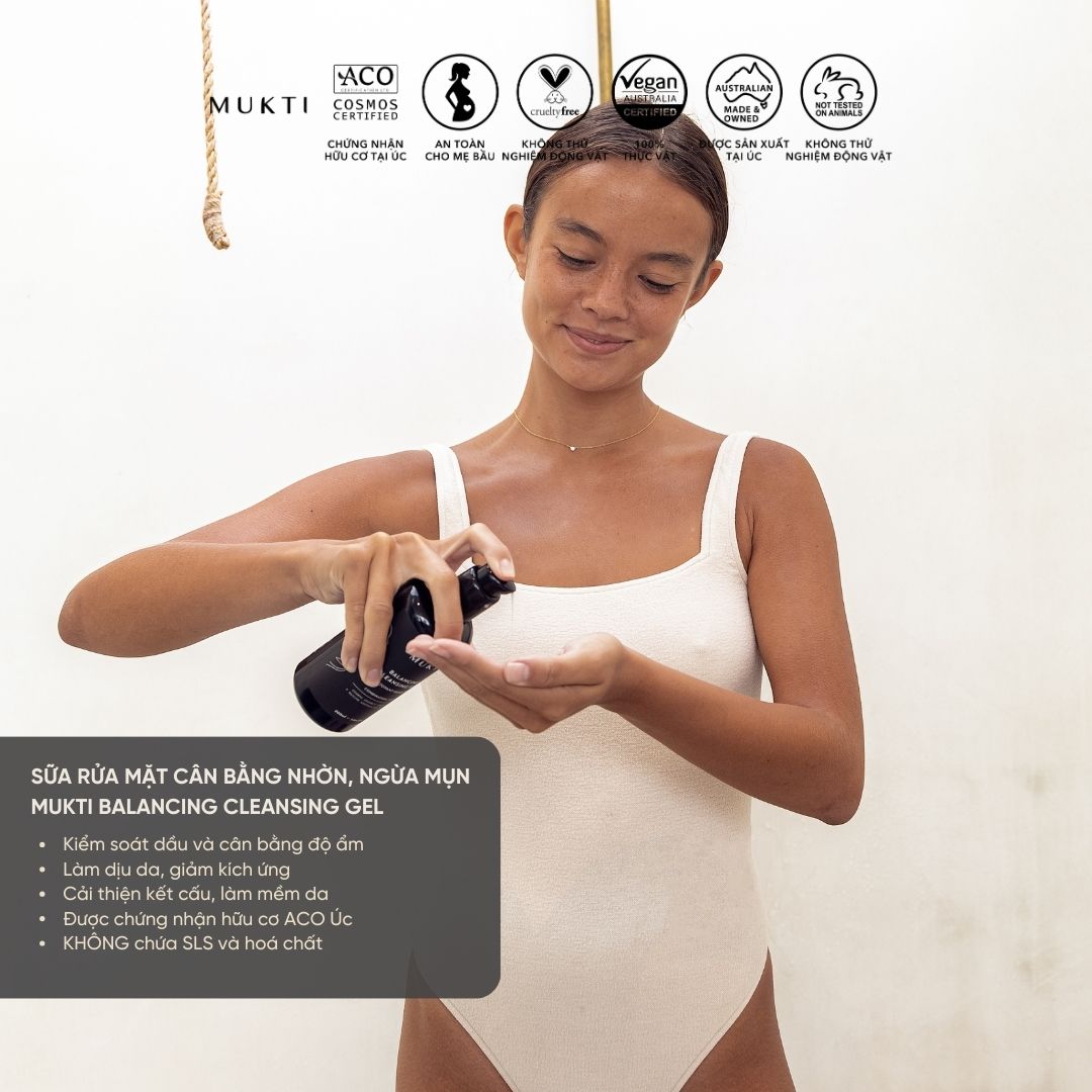 Sữa Rửa Mặt Cân Bằng Ngừa Và Trị Mụn Mukti Balancing Cleansing Gel 200Ml