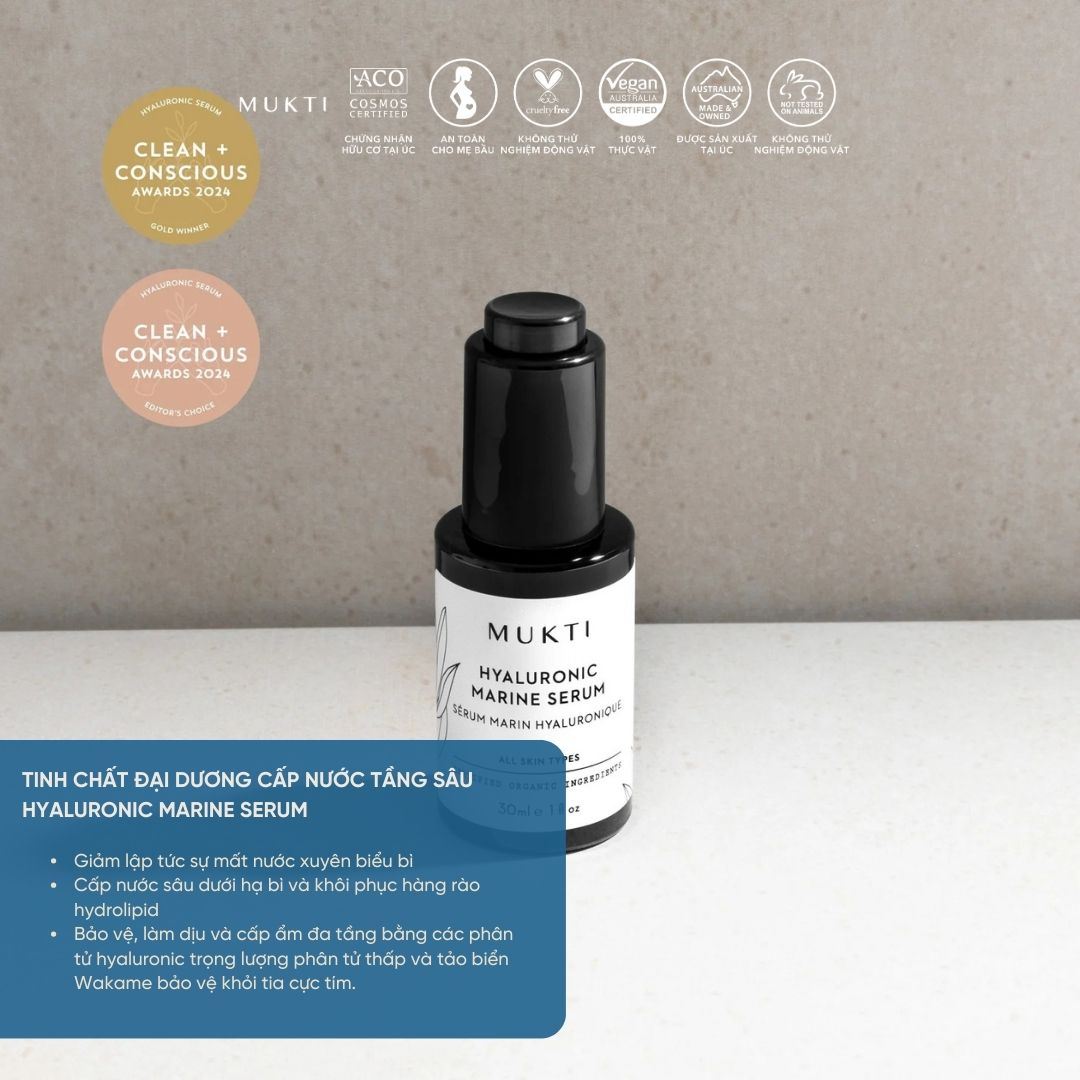 Tinh Chất Đại Dương Cấp Nước Tầng Sâu Mukti Hyaluronic Marine Serum 30Ml