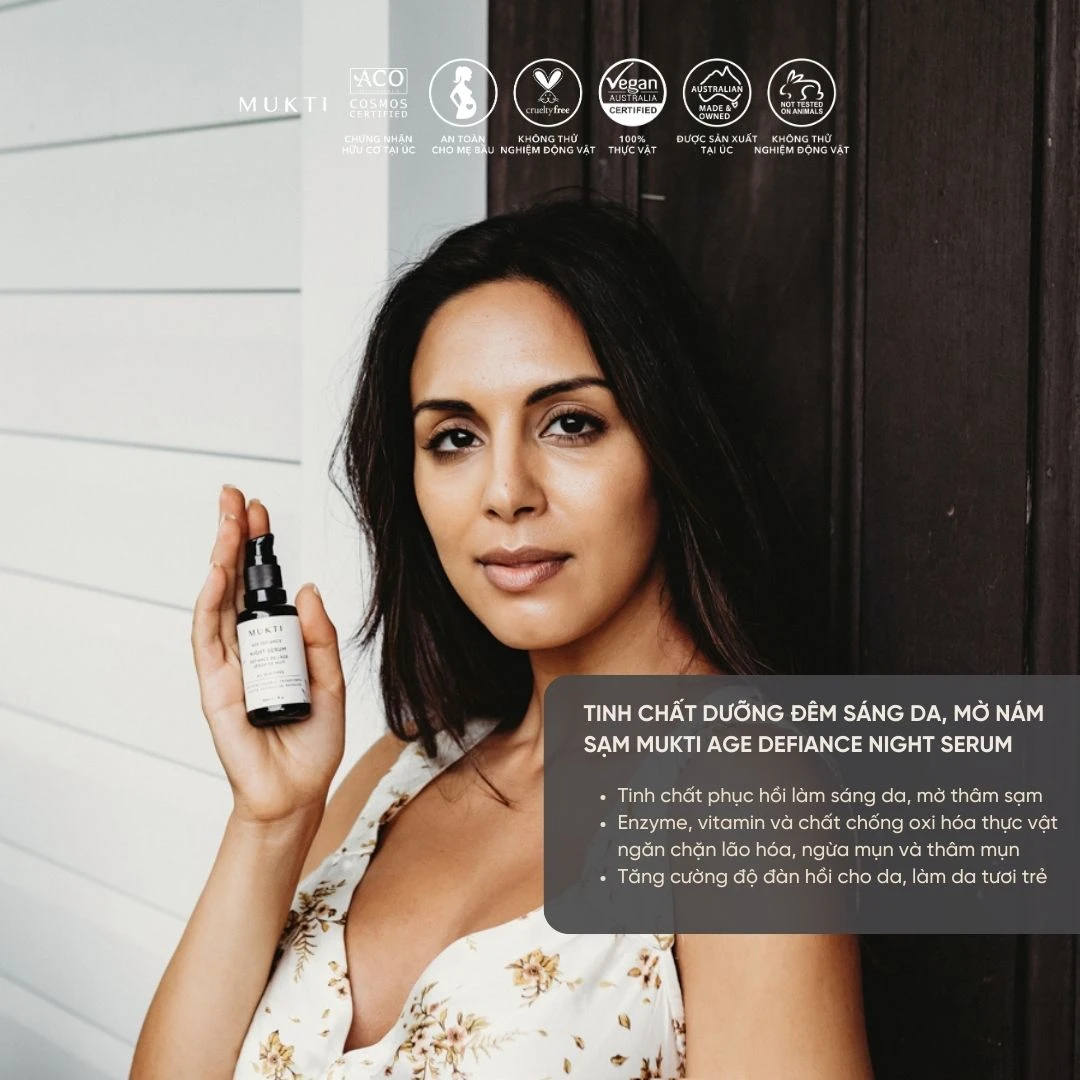 Tinh Chất Dưỡng Đêm Sáng Da, Mờ Nếp Nhăn Mukti Age Defiance Night Serum 30Ml