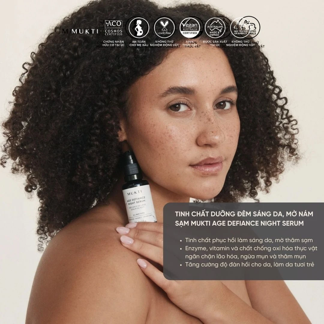 Tinh Chất Dưỡng Đêm Sáng Da, Mờ Nếp Nhăn Mukti Age Defiance Night Serum 30Ml
