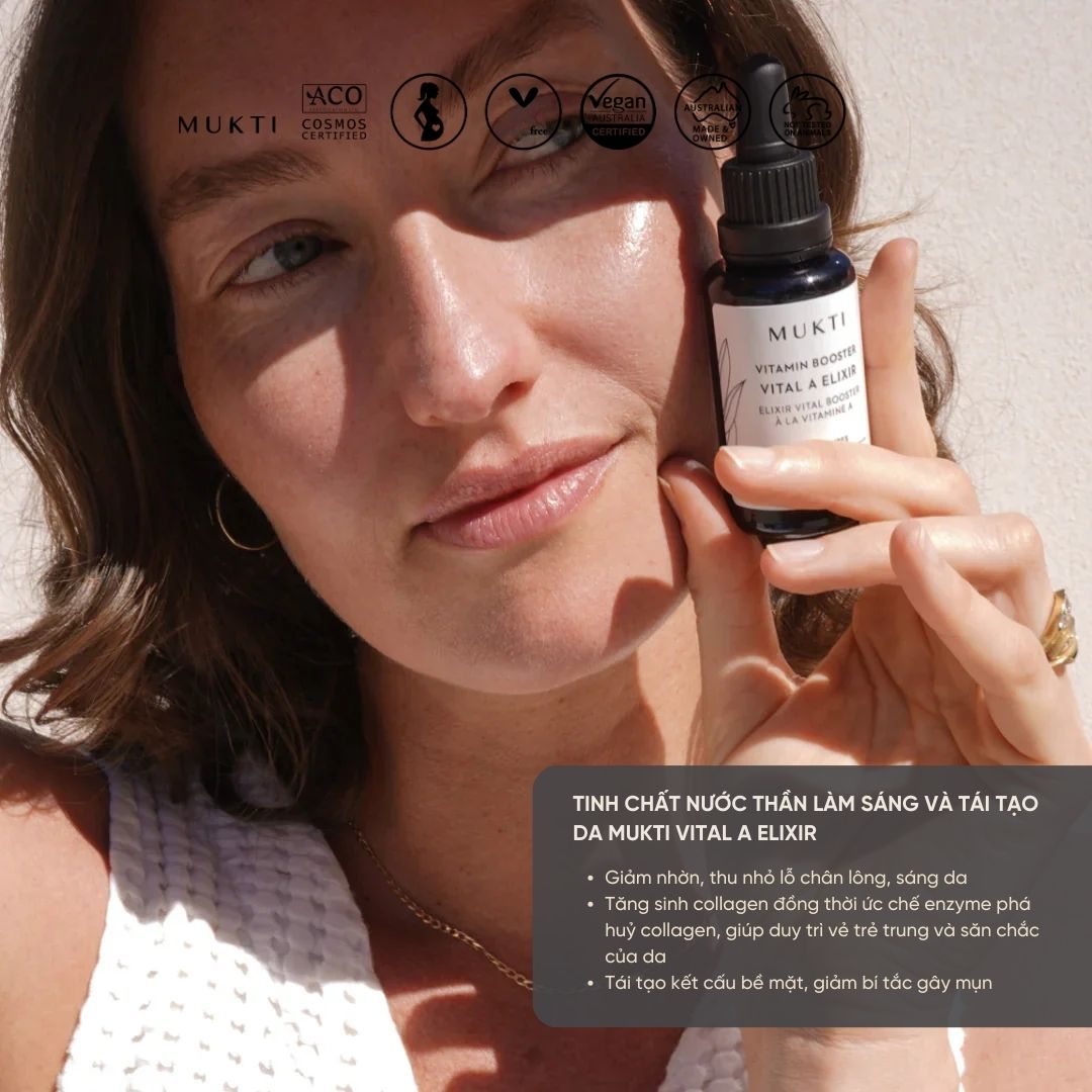 Tinh Chất Nước Thần Tăng Cường Vitamin A Làm Sáng Và Tái Tạo Da Mukti Vital A Elixir 30Ml