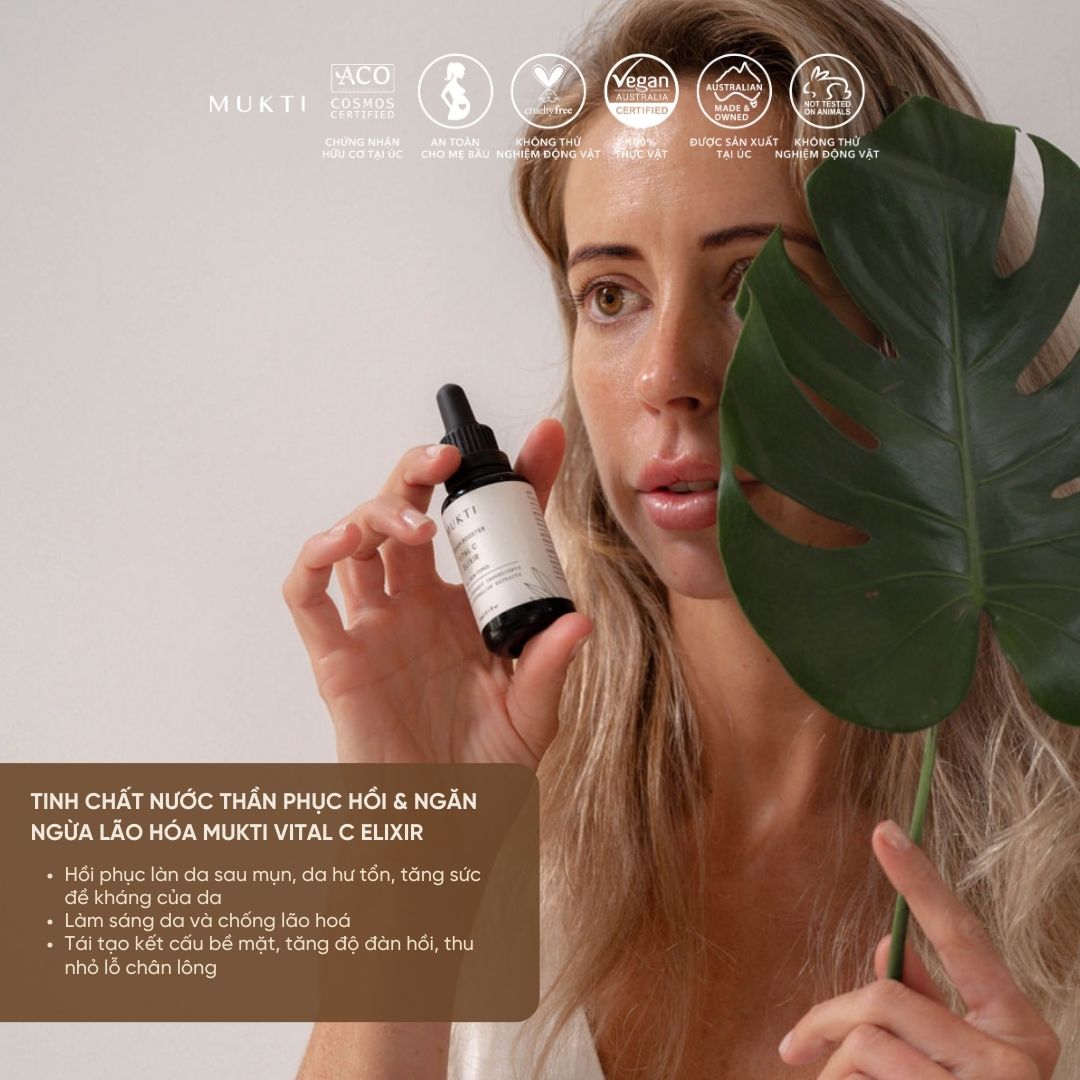 Tinh Chất Nước Thần Tăng Cường Vitamin C Phục Hồi Và Ngăn Ngừa Lão Hóa Mukti Vital C Elixir 30Ml