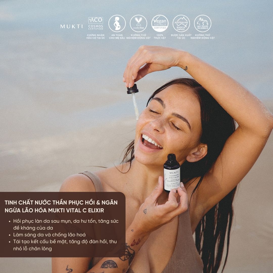 Tinh Chất Nước Thần Tăng Cường Vitamin C Phục Hồi Và Ngăn Ngừa Lão Hóa Mukti Vital C Elixir 30Ml