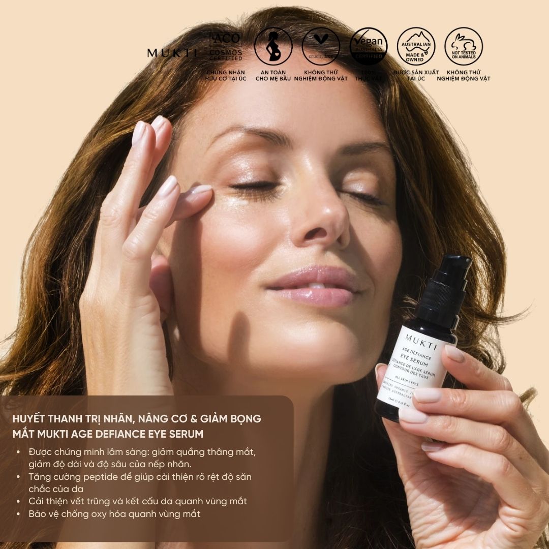 Huyết Thanh Trị Nhăn, Nâng Cơ, Giảm Bọng Mắt Mukti Age Defiance Eye Serum 15Ml