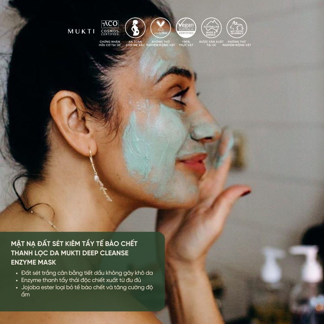 Mặt Nạ Đất Sét Kiêm Tẩy Tế Bào Chết Thanh Lọc Da Mukti Deep Cleanse Enzyme Mask 50g