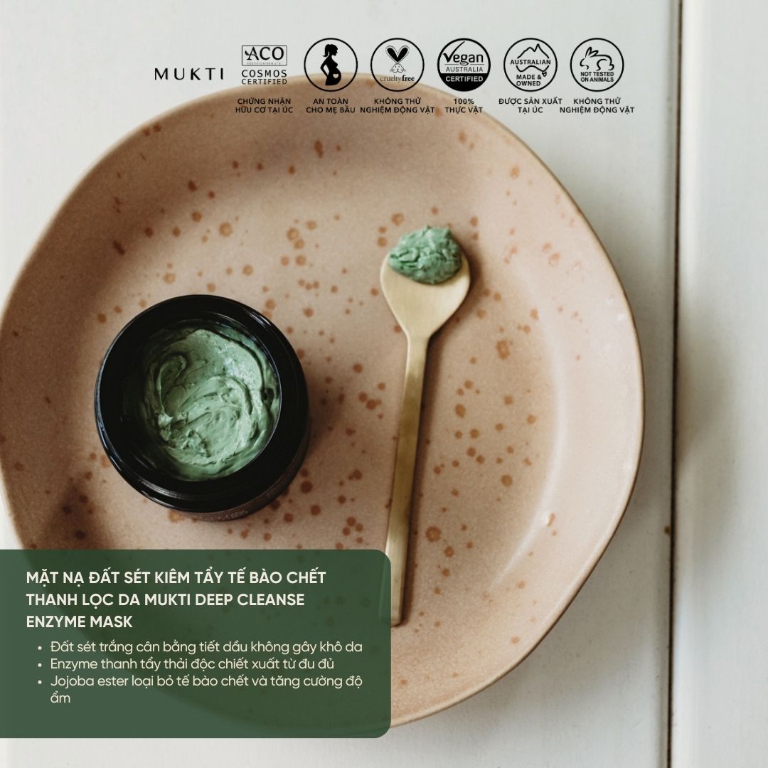 Mặt Nạ Đất Sét Kiêm Tẩy Tế Bào Chết Thanh Lọc Da Mukti Deep Cleanse Enzyme Mask 50g