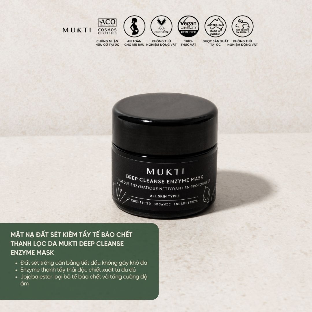 Mặt Nạ Đất Sét Kiêm Tẩy Tế Bào Chết Thanh Lọc Da Mukti Deep Cleanse Enzyme Mask 50g