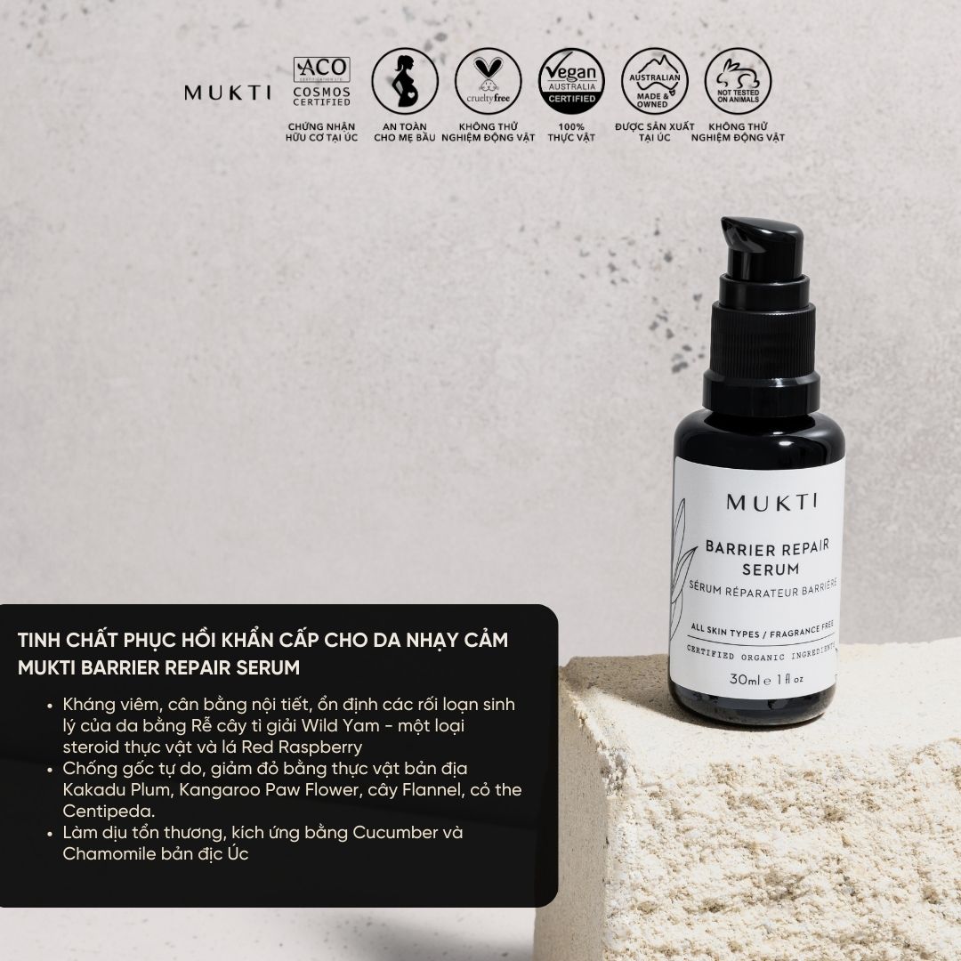 Tinh Chất Phục Hồi Khẩn Cấp Cho Da Nhạy Cảm Mukti Barrier Repair Serum 30Ml
