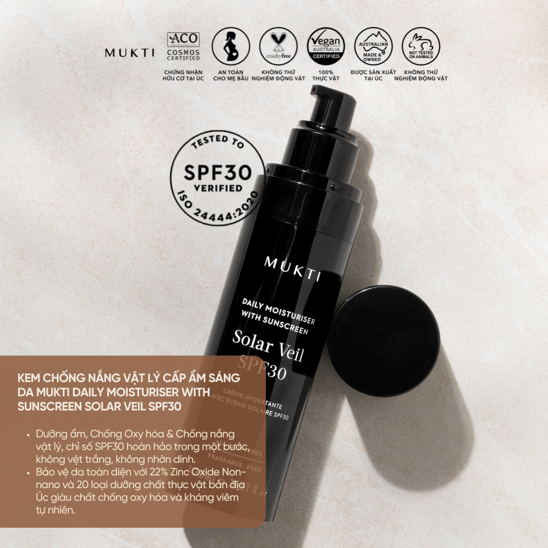 Kem Chống Nắng Vật Lý Cấp Ẩm Sáng Da Daily Moisturiser with Sunscreen Solar Veil SPF30 100Ml