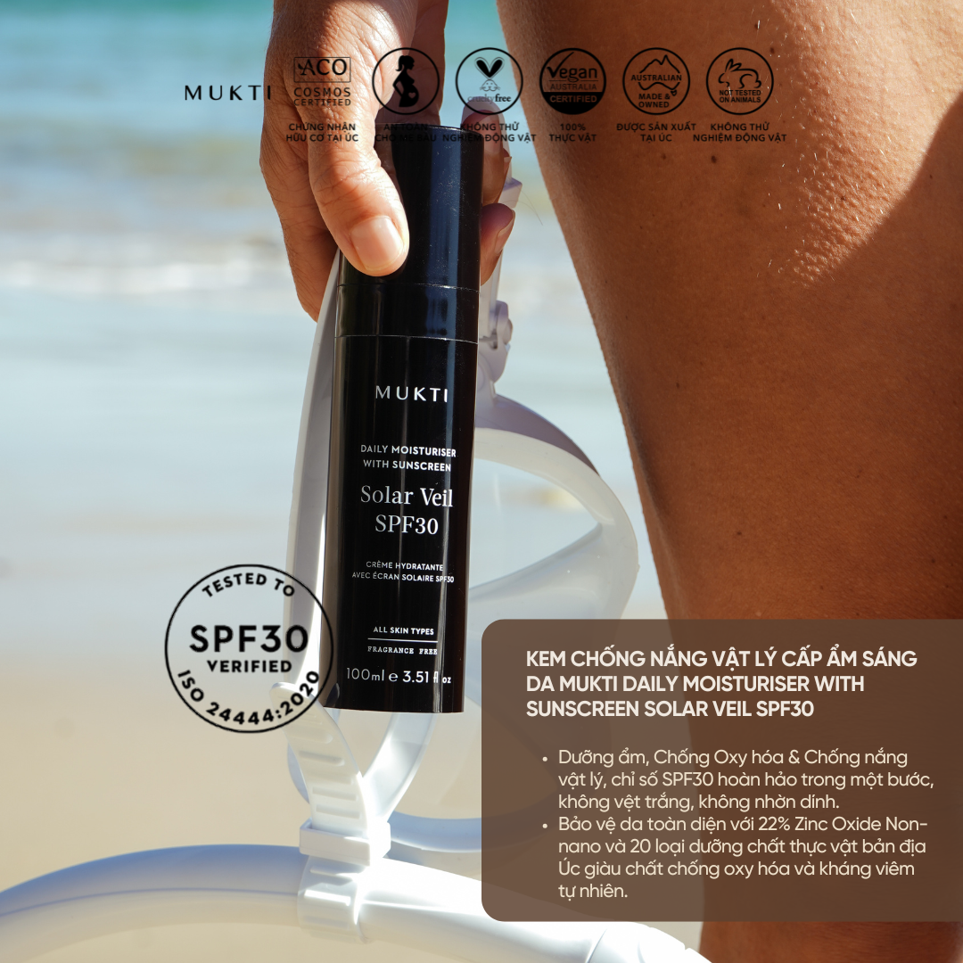 Kem Chống Nắng Vật Lý Cấp Ẩm Sáng Da Daily Moisturiser with Sunscreen Solar Veil SPF30 100Ml