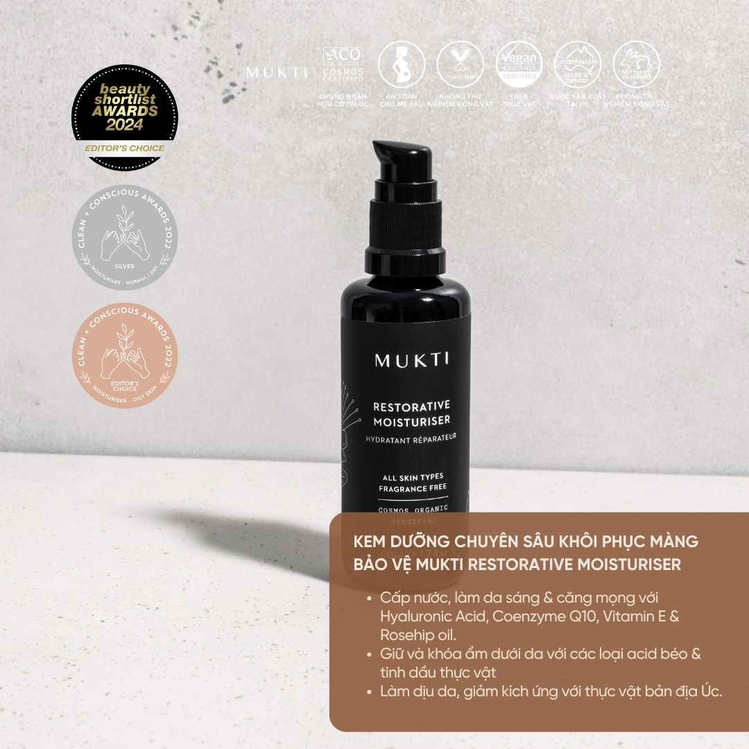 Kem Dưỡng Chuyên Sâu Khôi Phục Màng Bảo Vệ Da Mukti Restorative Moisturiser 50ML