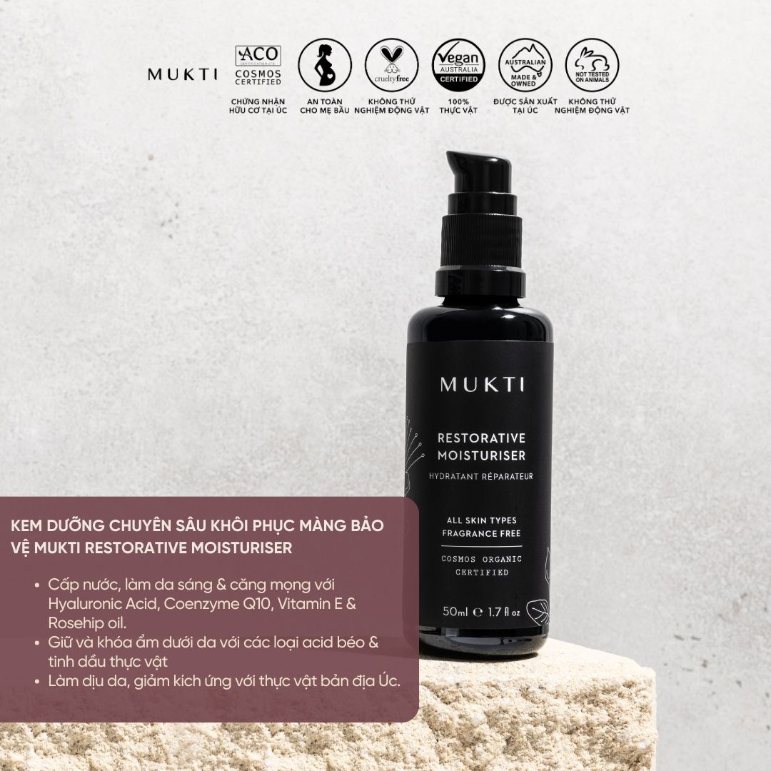 Kem Dưỡng Chuyên Sâu Khôi Phục Màng Bảo Vệ Da Mukti Restorative Moisturiser 50ML