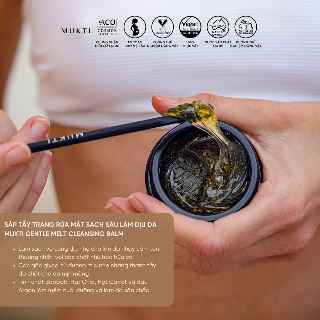 Sáp Rửa Mặt Sạch Sâu Làm Dịu Da Mukti Gentle Melt Cleansing Balm