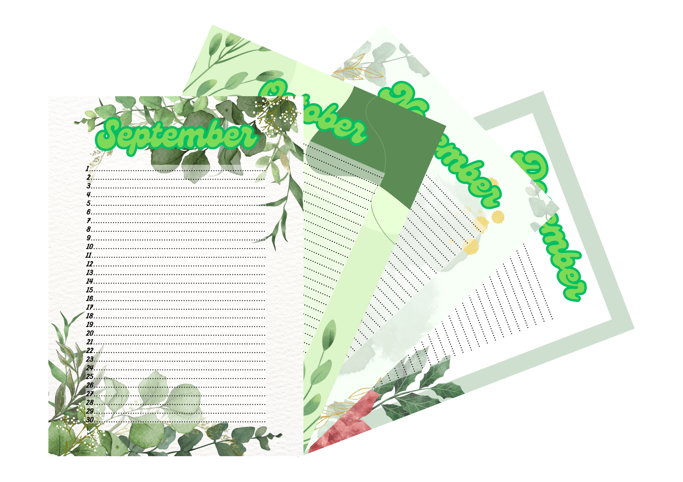 Birthday Calendar Green