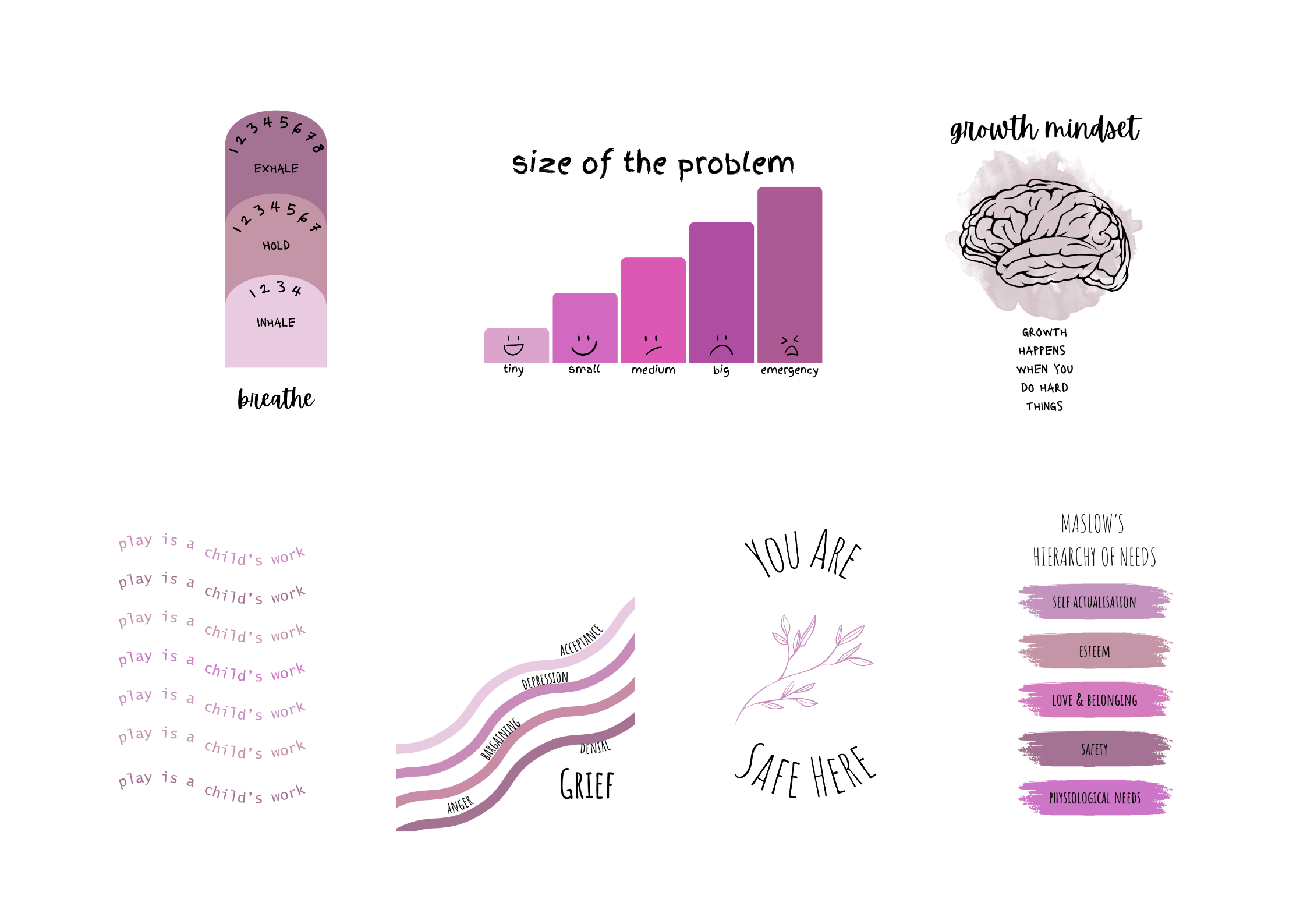 Inspirational Poster Bundle Pink