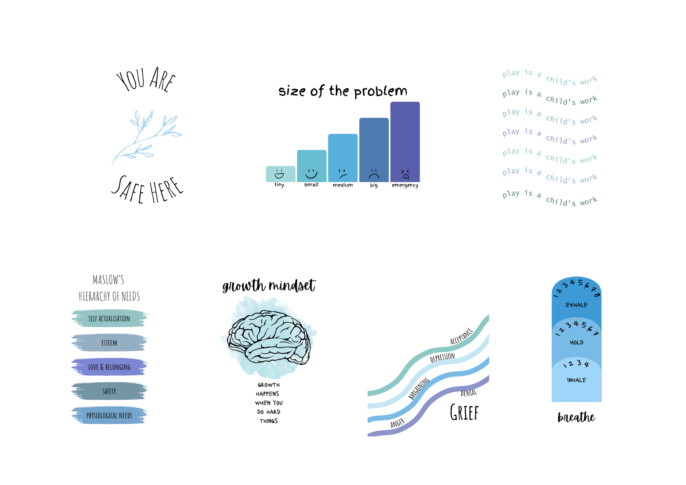 Inspirational Poster Bundle Blue